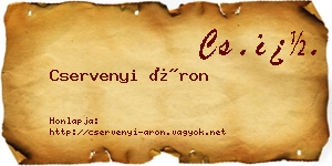 Cservenyi Áron névjegykártya
