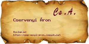 Cservenyi Áron névjegykártya