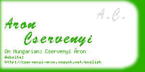 aron cservenyi business card