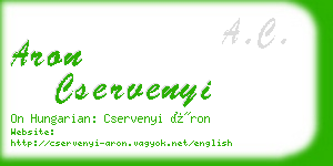 aron cservenyi business card